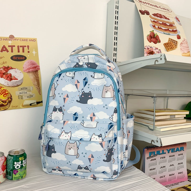 Style féminin pour les sacs à dos à imprimé chat mignon junior