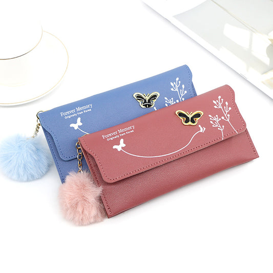 Women's Long Bow Solid Color Clutch Ladies Wallets