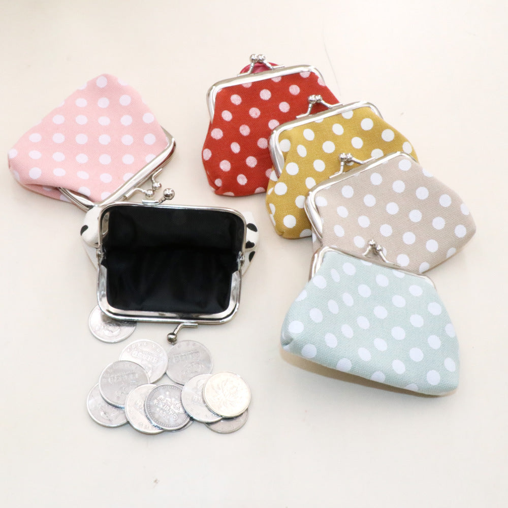 Children's Creative Dot Canvas Tourist Souvenir Coin Purses