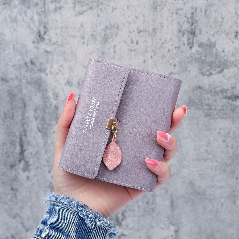 Women's Short Korean Small For Female Three-fold Ladies Wallets