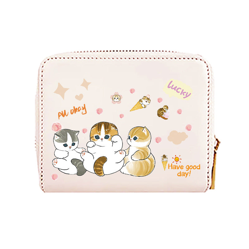 Women's Integrated Cute Alien Cat Cartoon Large Coin Purses