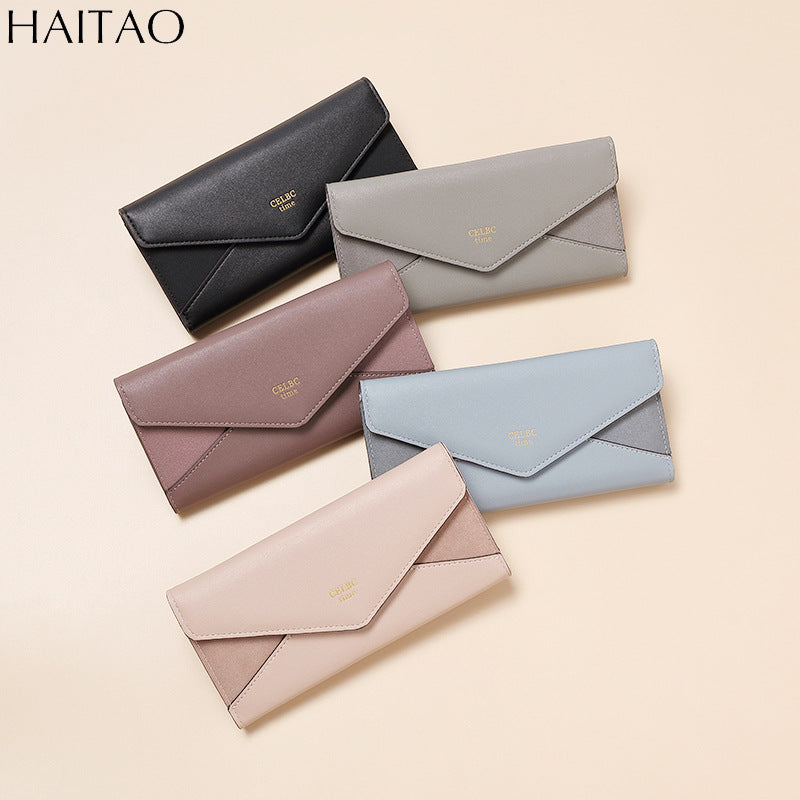 Women's Long High-grade Solid Color Zipper Source Ladies Wallets