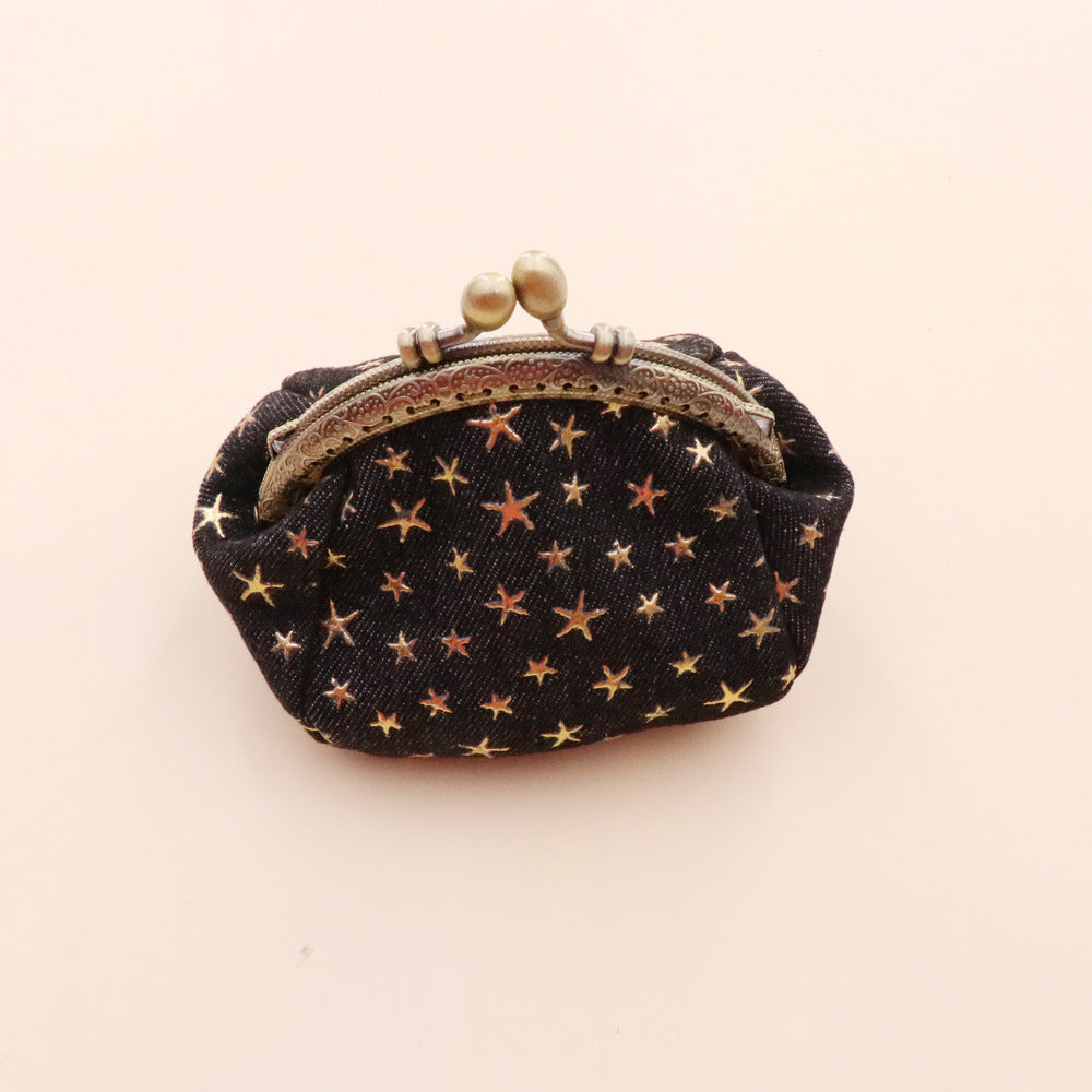 Finished Denim Fabric Five-pointed Star Creative Purses