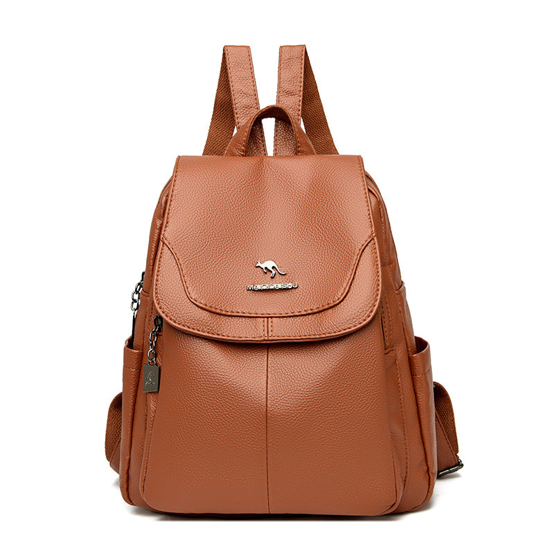 Women's Soft Leather Fashion Authentic Tactile Feel Backpacks