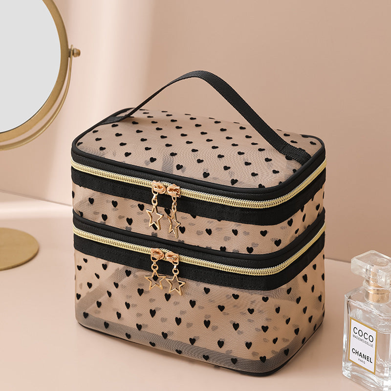 Transparent Double Layer Business Trip Personal Cosmetic Bags