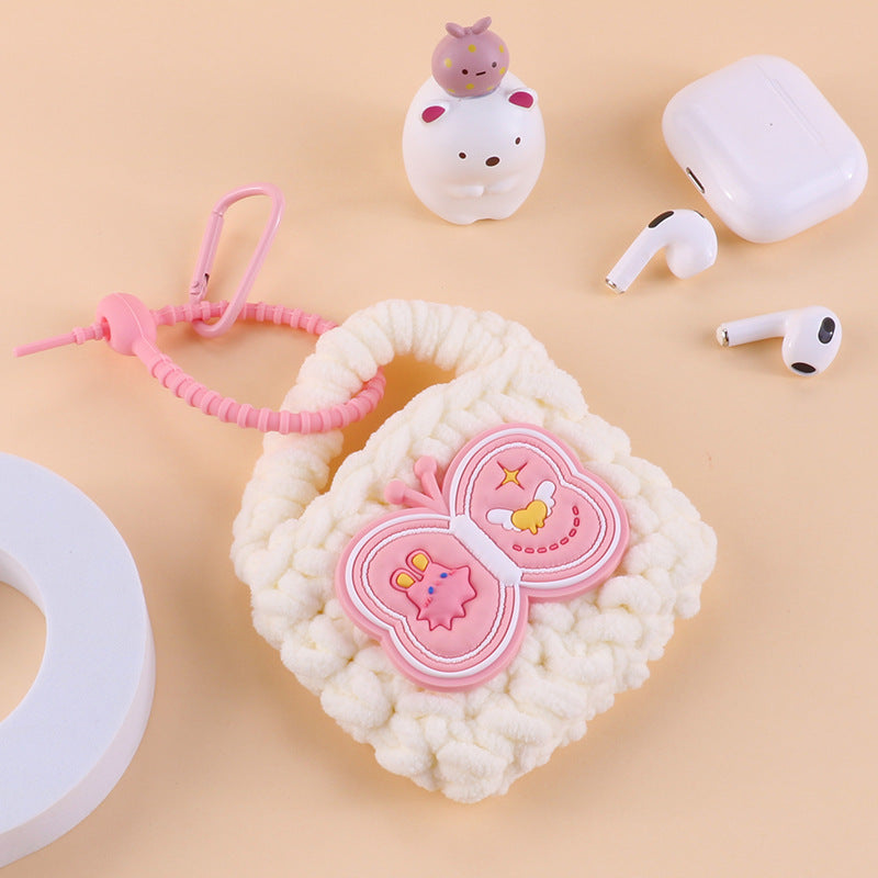 Knitted Earphone Sleeves Apple Protective Female Coin Purses