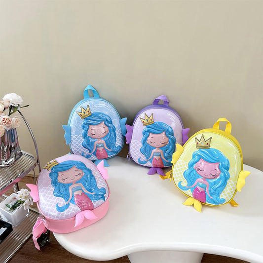 Cartoon Cute Mermaid Egg Shell For Children's Backpacks