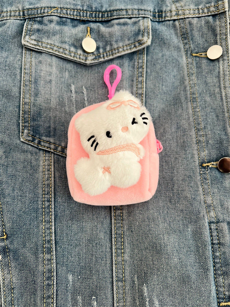 Peluche chat mignon petit rangement dessin animé sacs à main pour adolescents