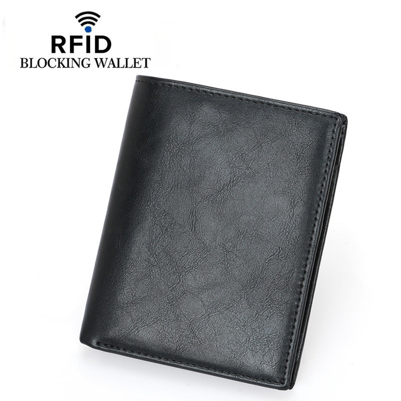 Men's Leather Vertical Multiple Slots Pocket Men's Wallets