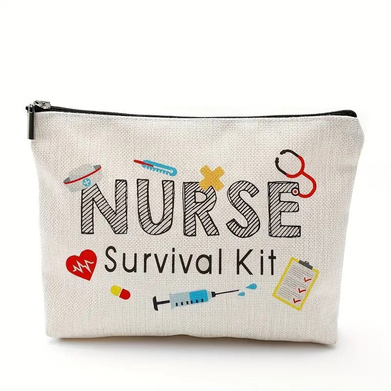 Gift Cotton Linen Nurse Cartoon Letter Cosmetic Bags