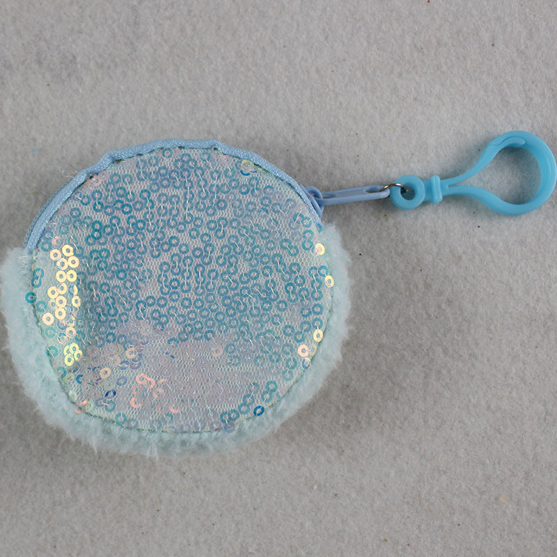 Light Board Sequined Laser Earphone Portable Round Coin Purses