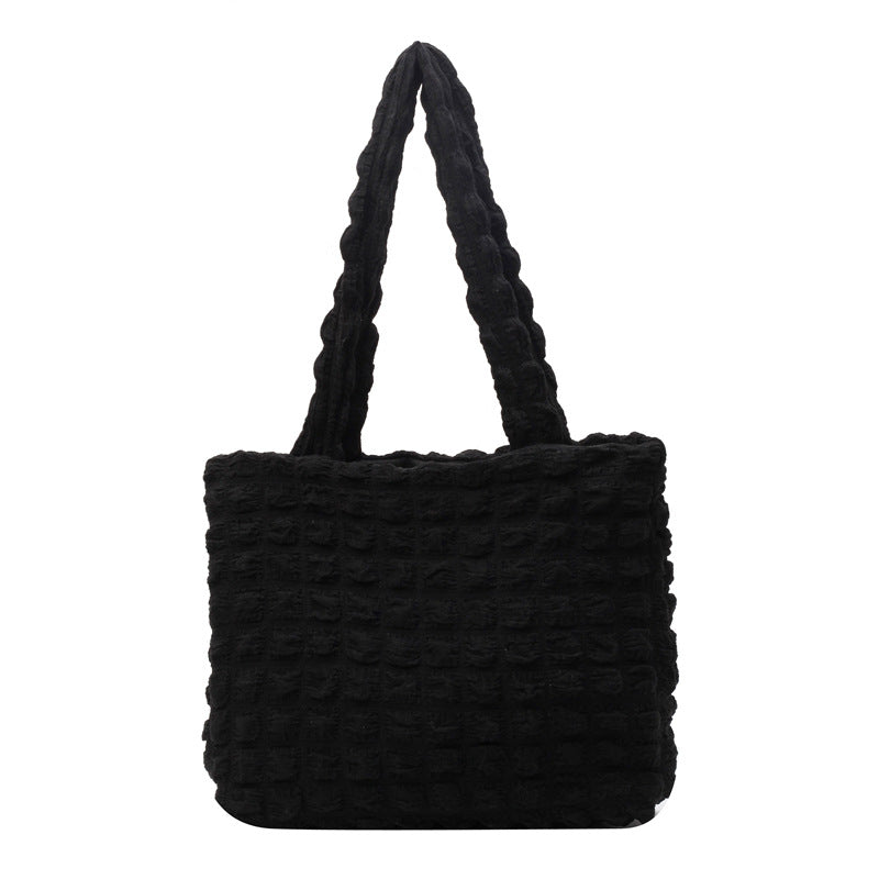 Women's Style Seersucker Three-dimensional Ge Tote Simple Shoulder Bags