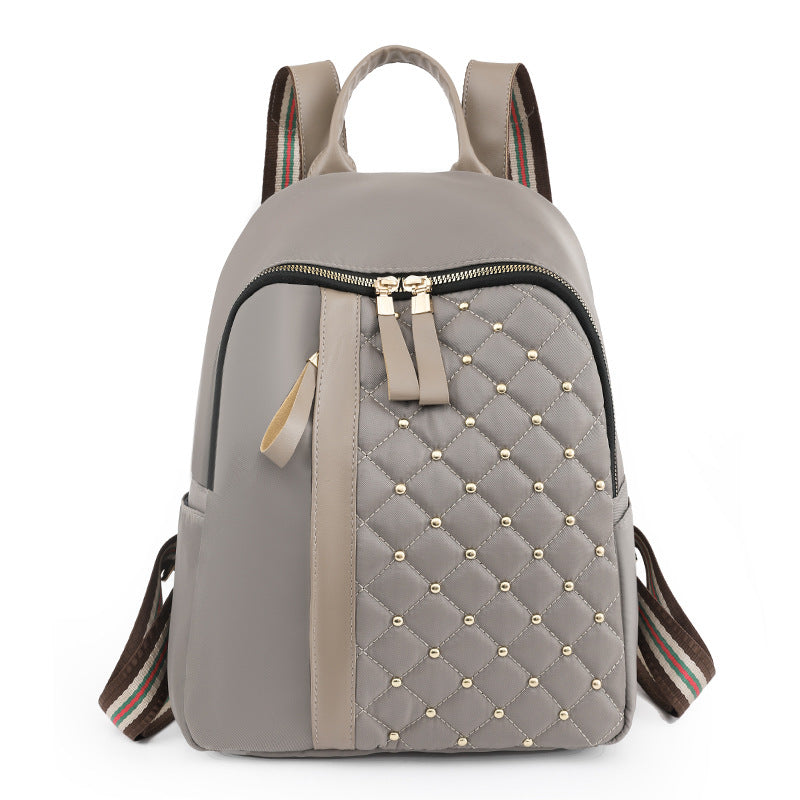 Women's Oxford Cloth Simple Trendy Lightweight Rivet Backpacks