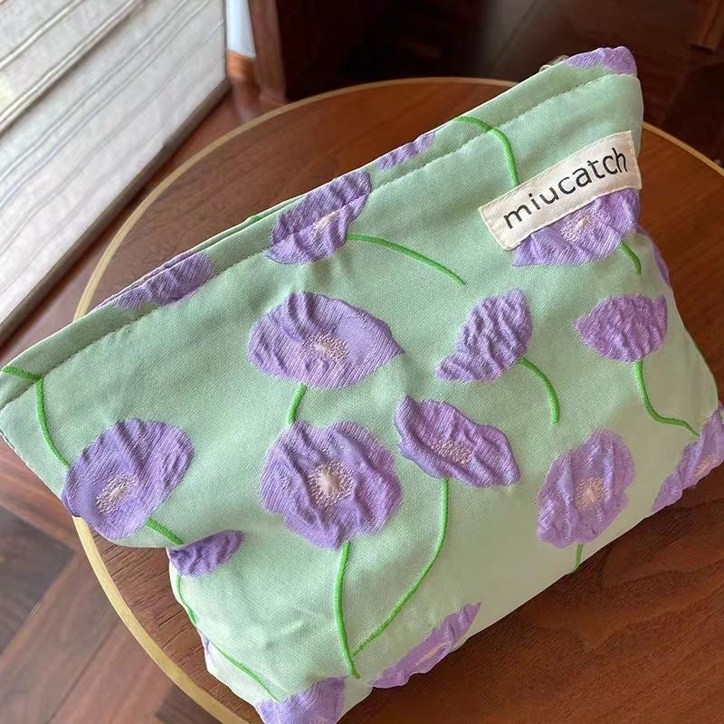 Large Capacity Portable Fresh Small Floral Cosmetic Bags