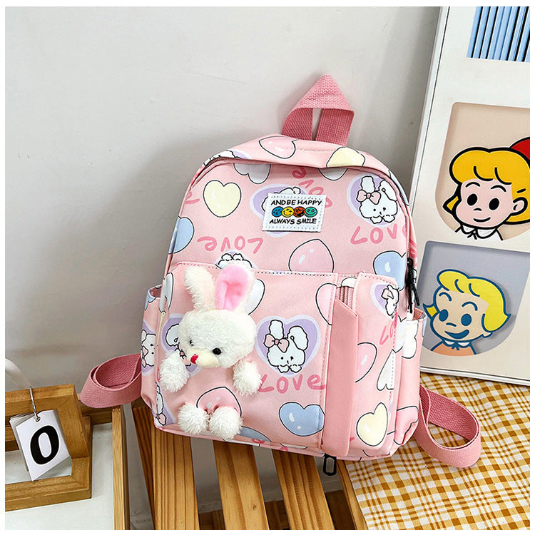 Children's Bunny Doll Primary Candy Color Large Children's Backpacks