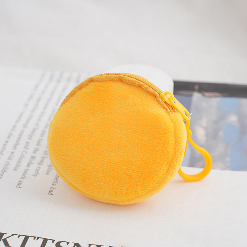 Candy Color Plush Solid Round Certificate Coin Purses