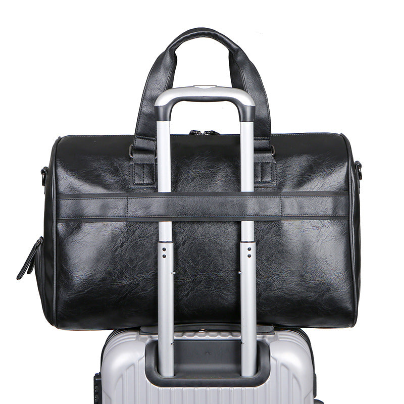 Dry Wet Separation Large Capacity Leather Travel Bags