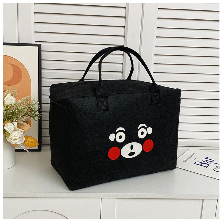 Large Capacity Cartoon Felt Storage Cute Luggage