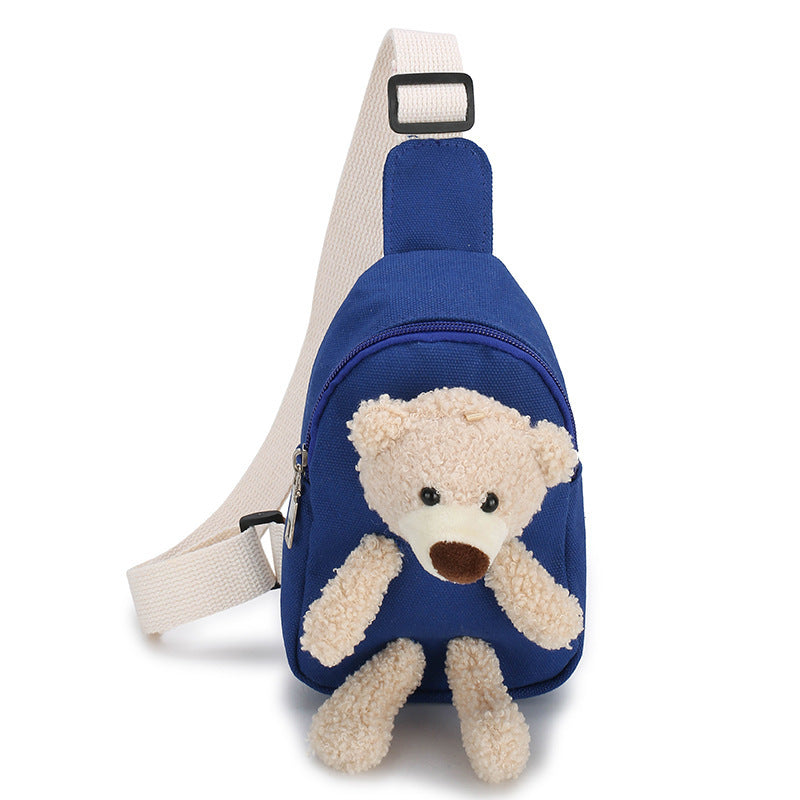 Bear Cartoon Canvas Small Boys Primary Children's Shoulder Bags