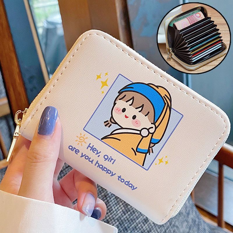 Female Cartoon Cute Heart Short Certificate Coin Purses