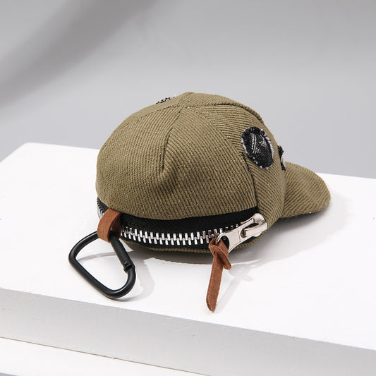 Casquette à visière à la mode, modélisation d'écouteurs, porte-monnaie à la mode