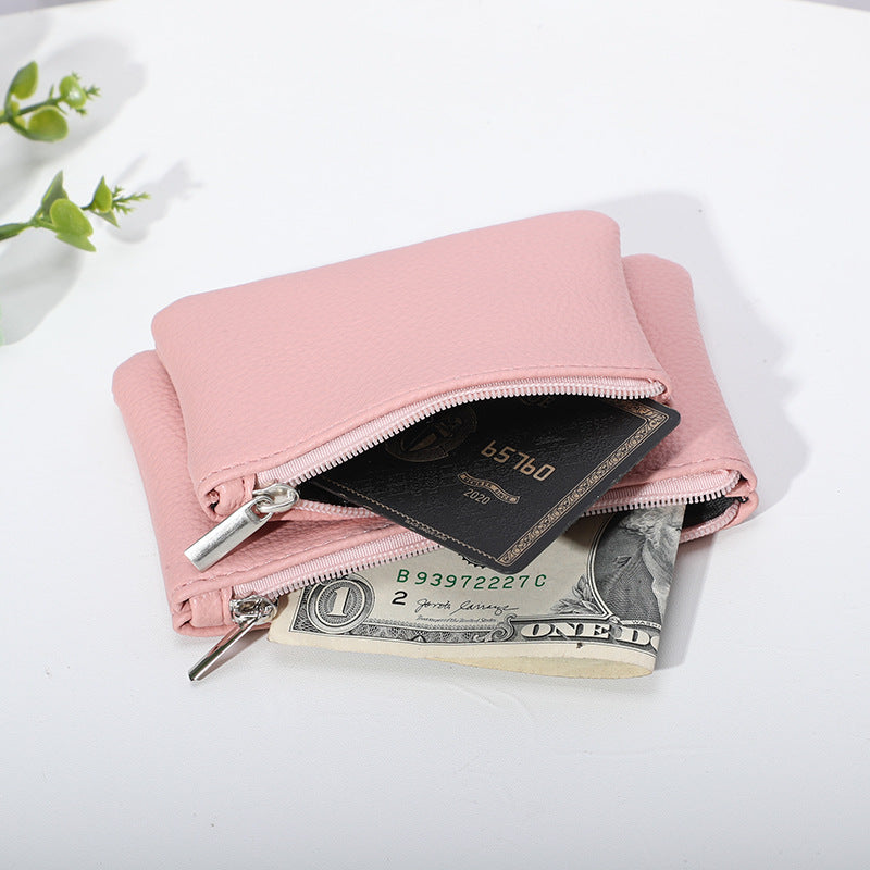 Women's Mini Compact Change Buggy Double Layer Coin Purses