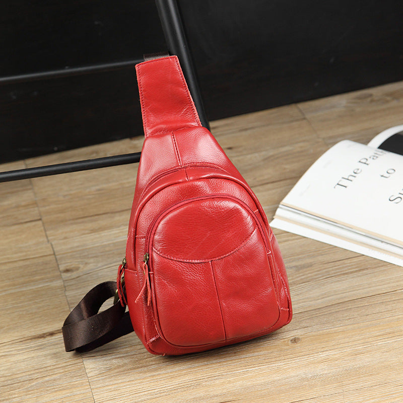 Women's & Men's & Genuine Leather Korean Top Layer Waist Packs