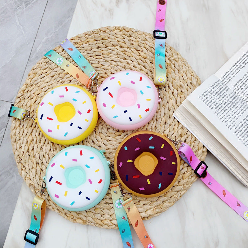 Children's Cute Small Donut Rainbow Silicone Coin Purses