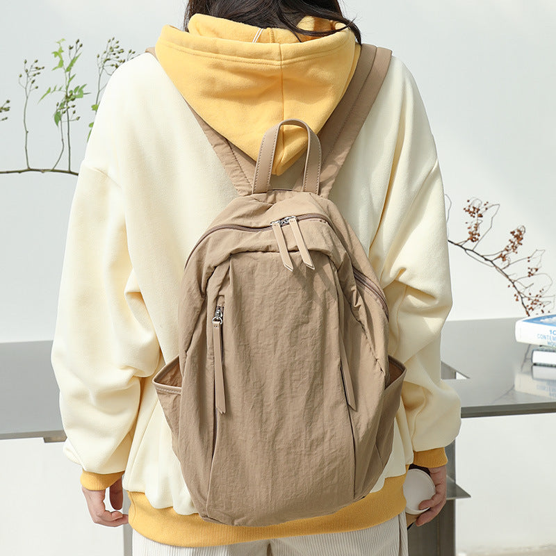 Women's Artistic Canvas Simple Pleated Washed Fashion Backpacks