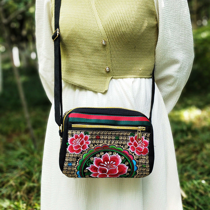 Women's Yunnan National Style Embroidered Canvas Versatile Crossbody Bags