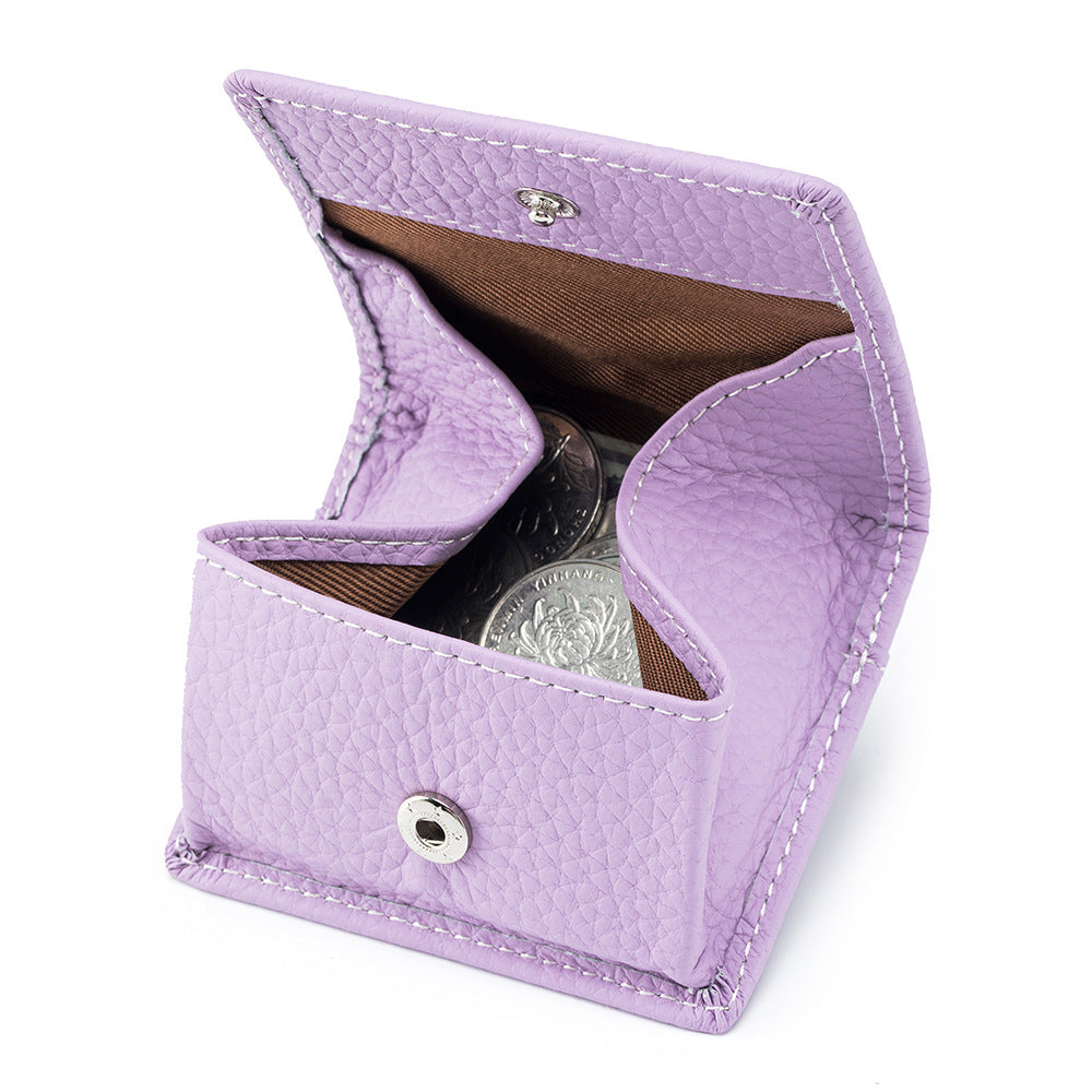 Mini porte-monnaie en cuir de vache première couche pour femme