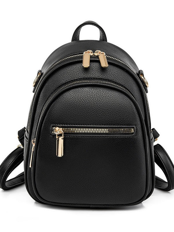 Women's Texture Soft Leather Trendy Fashion Western Backpacks