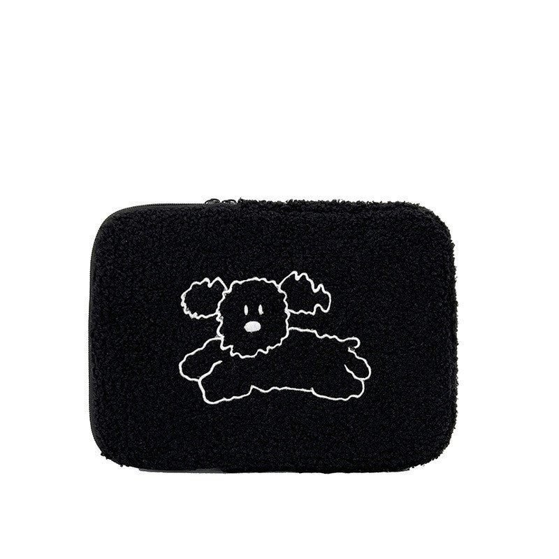 Sacs de protection en peluche pour tablette, doublure mignonne brodée de dessin animé