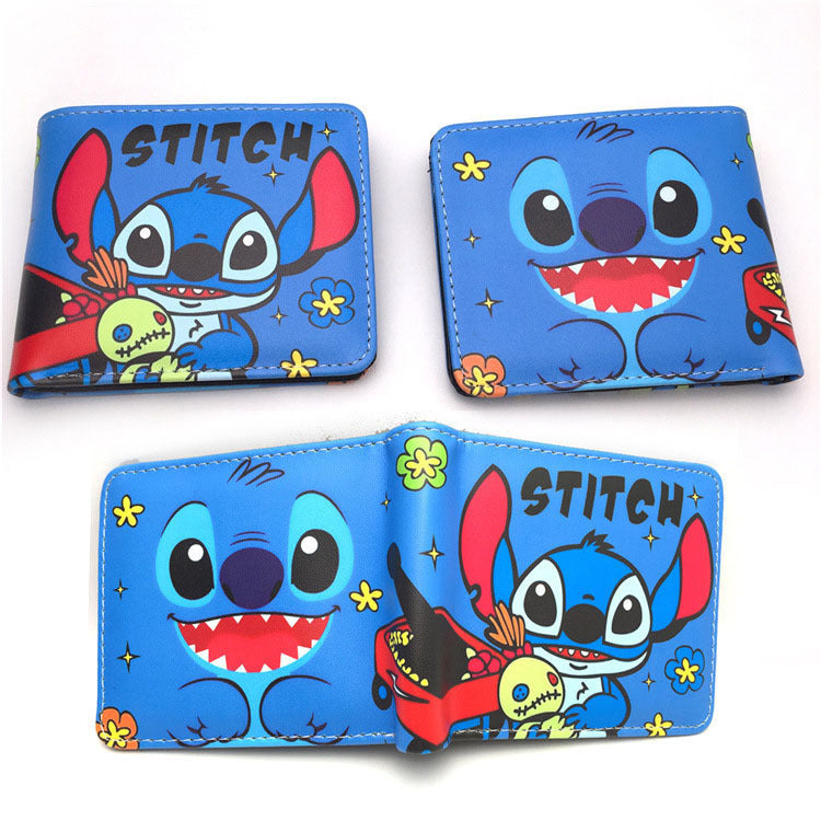 Cute Cartoon Stitch Short Blue Long Ladies Wallets