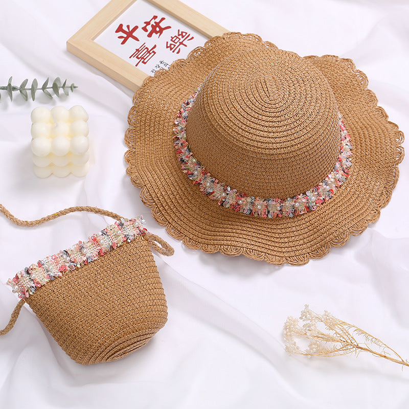 Children's Lace Bow Straw Woven Little Cute Bags