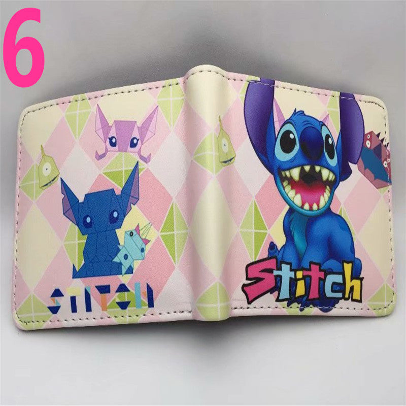 Cute Cartoon Stitch Short Anime Blue Long Coin Purses