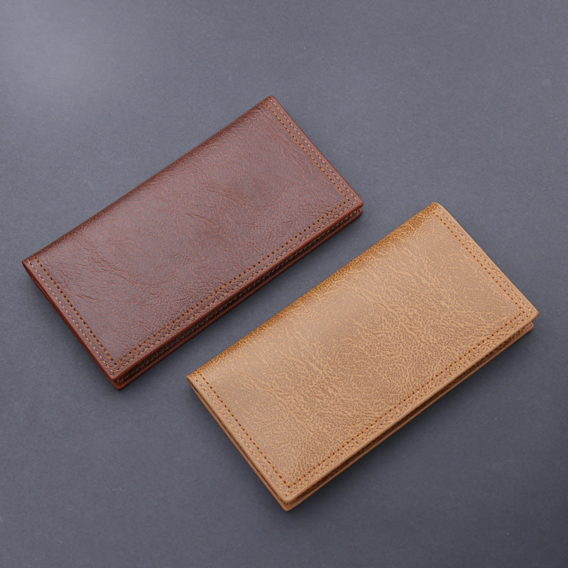 Men's Long Oil Wax Leather Gift Vintage Men's Wallets