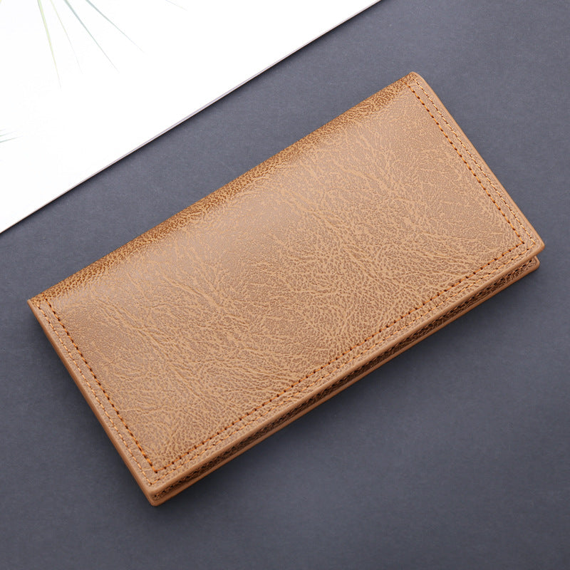 Men's Long Oil Wax Leather Gift Vintage Men's Wallets