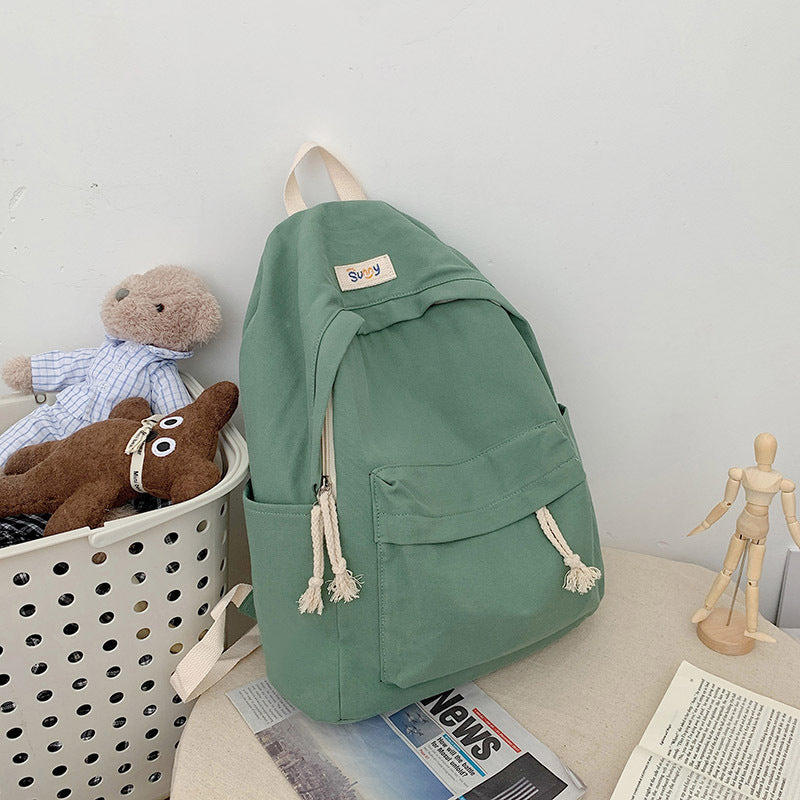 Style Fresh Campus Simple Canvas Female Backpacks