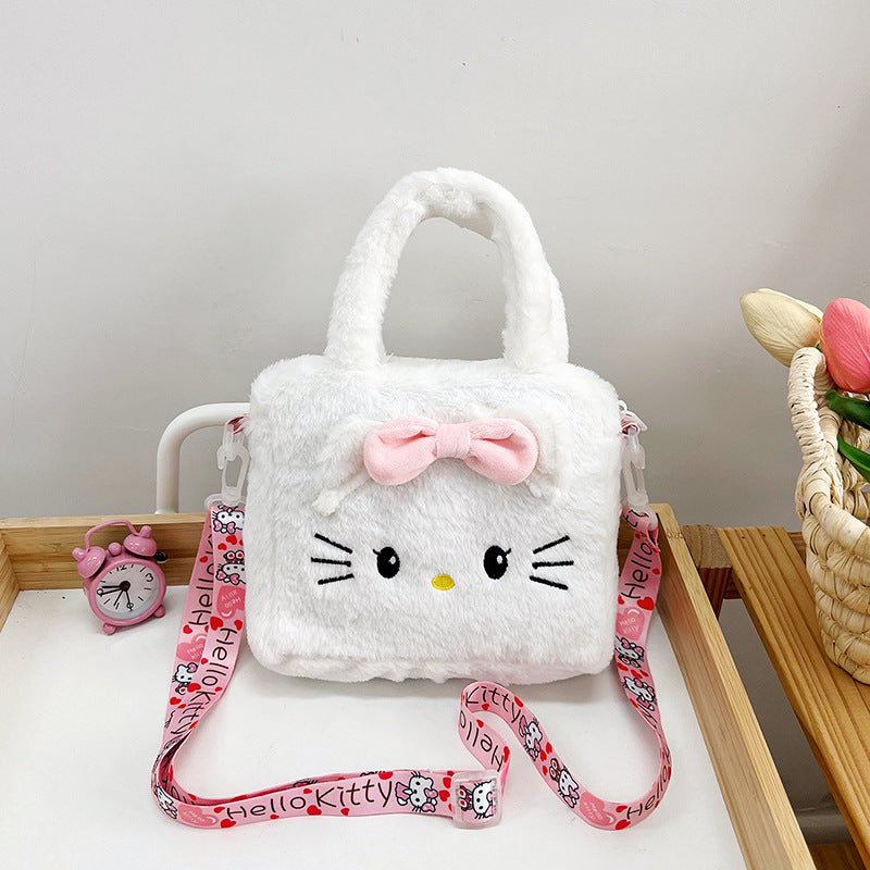 Children's Cute Plush Small Square Cartoon Clow Children's Shoulder Bags