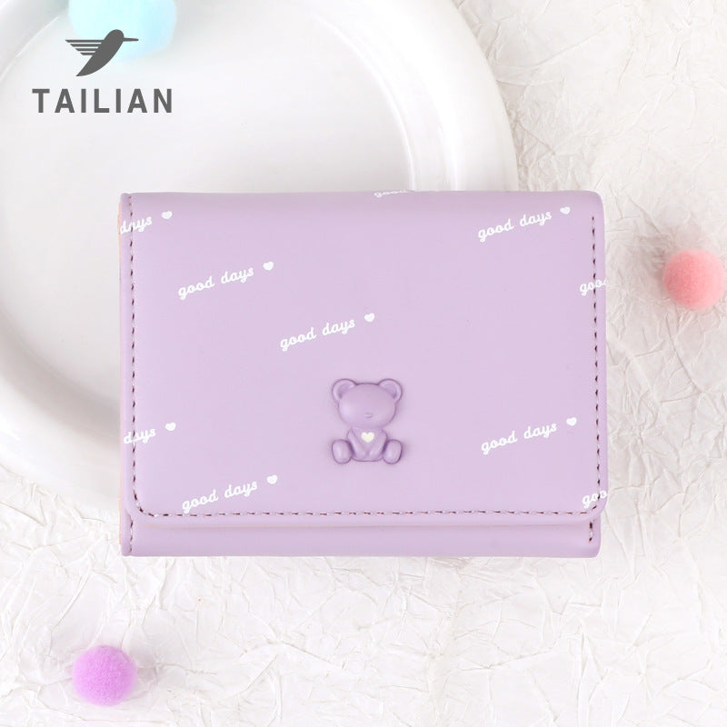 Women's & Children's & Bear Sweet Cute Small Folding Ladies Wallets