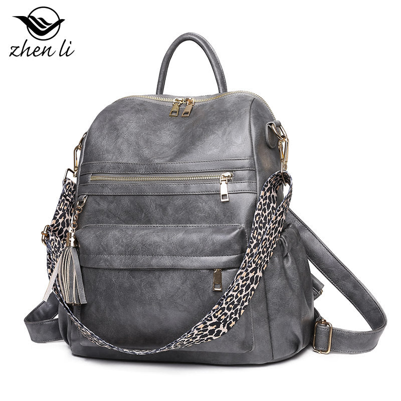 Women's Large Capacity Trendy Retro Soft Leather Backpacks