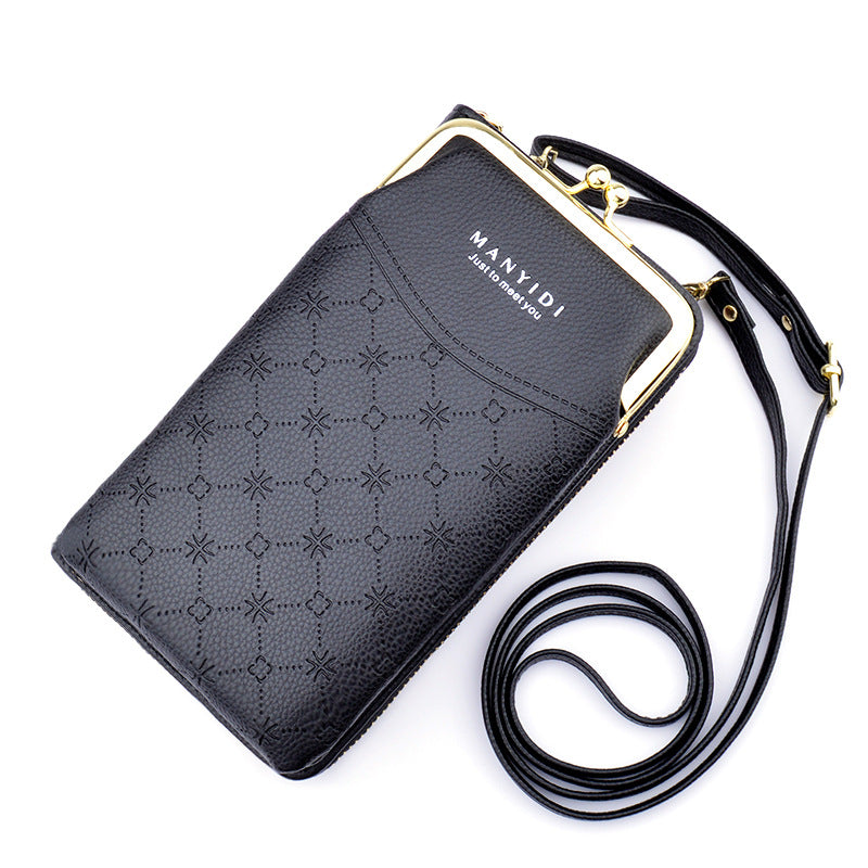 Women's Mobile Fashion Simple Zipper Vertical Soft Phone Bags