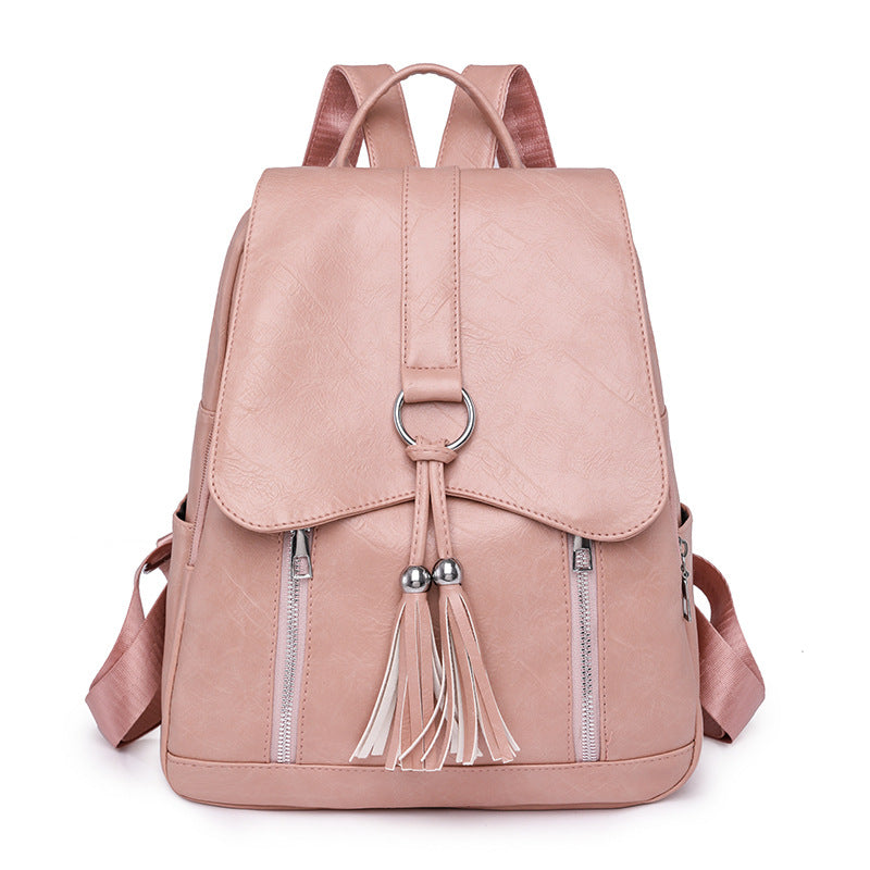 Textured Korean Fashion Female Versatile Large Backpacks