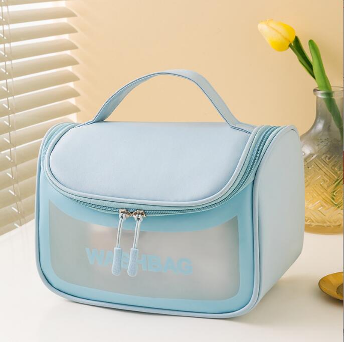 Waterproof Portable Large Capacity Frosted Wash Buggy Cosmetic Bags