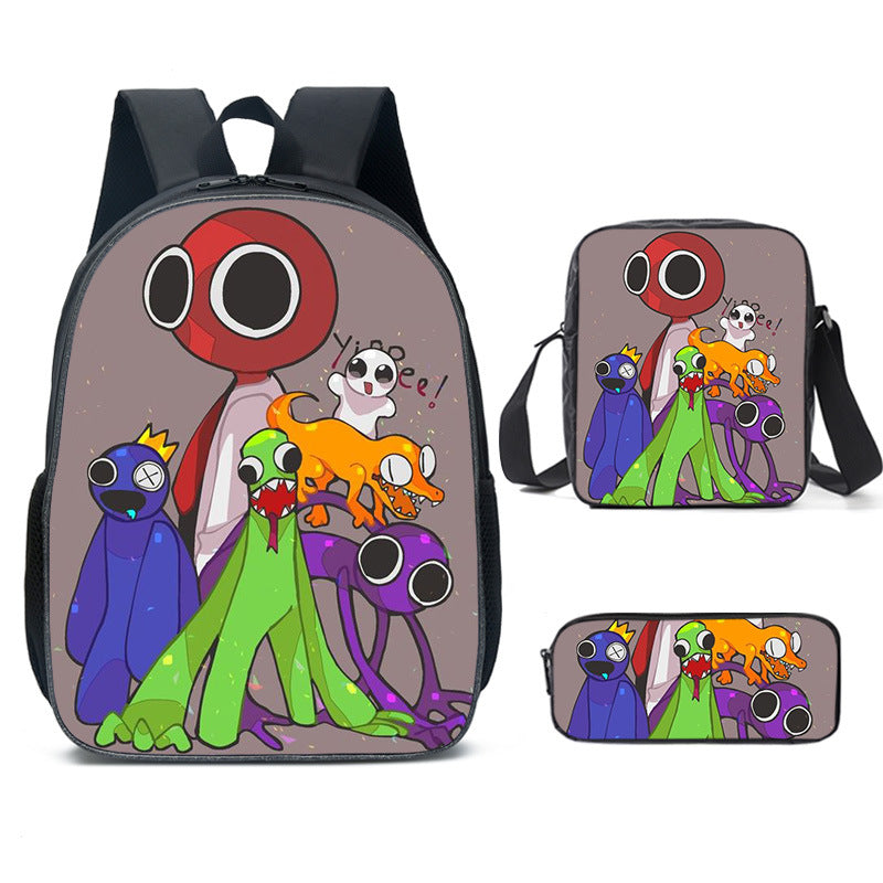 Rainbow Friends Cartoon Three-piece Primary Secondary Backpacks