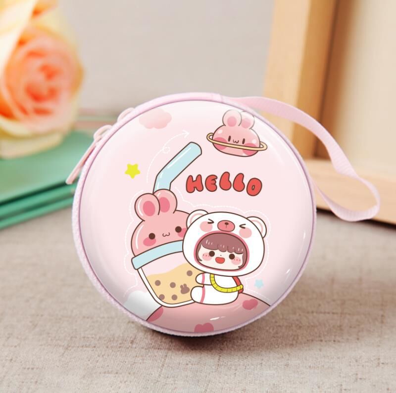 Children's Creative Cute Tinplate Cartoon Change Headset Bags