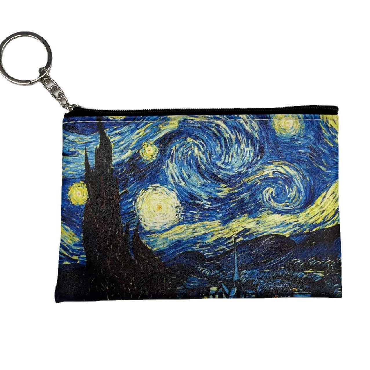 Petit porte-monnaie avec impression de peinture à l'huile de poche Gogh pour femmes