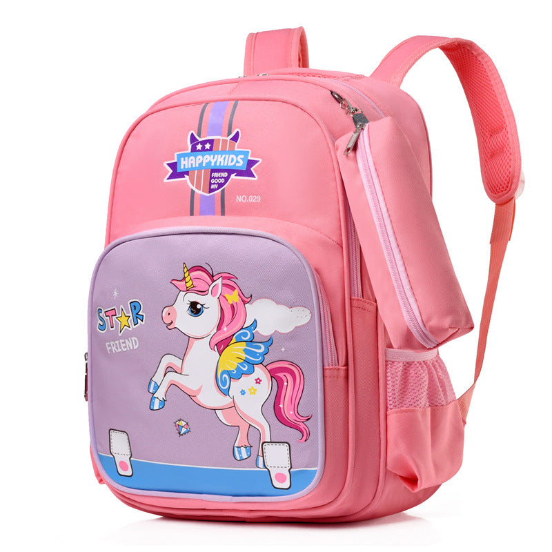 Cartoon Primary Spine Protection Oxford Cloth Elementary School Students' Schoolbags