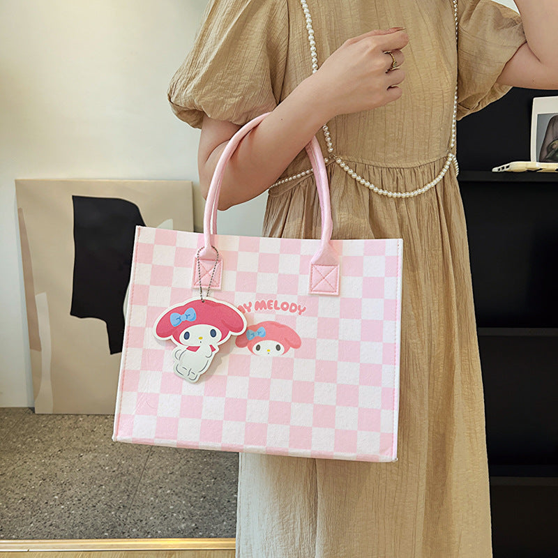 Large Capacity Cartoon Clow Check Tote Cosmetic Bags